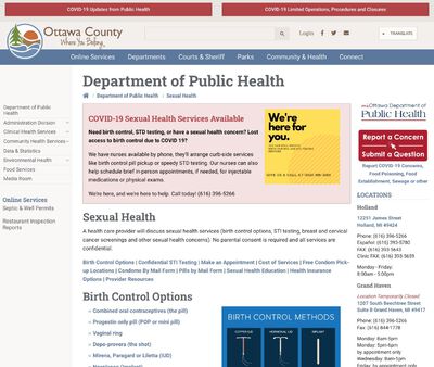 STD Testing at Ottawa County Department of Public Health