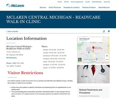 STD Testing at McLaren Central Ready Care