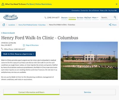 STD Testing at Henry Ford Walk-in Clinic- Columbus