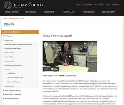 STD Testing at Ingham County Health Department