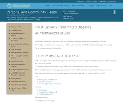 STD Testing at Shiawassee County Health Department
