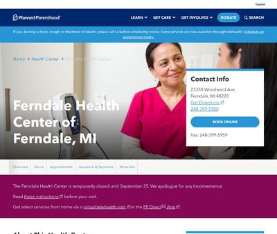 STD Testing at Planned Parenthood of Michigan Ferndale Health Center