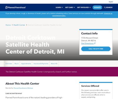 STD Testing at Detroit Corktown Satellite Health Center