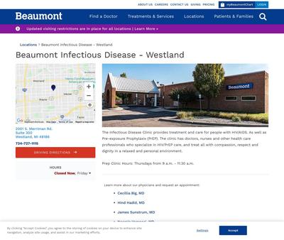 STD Testing at Beaumont Infectious Disease - Westland