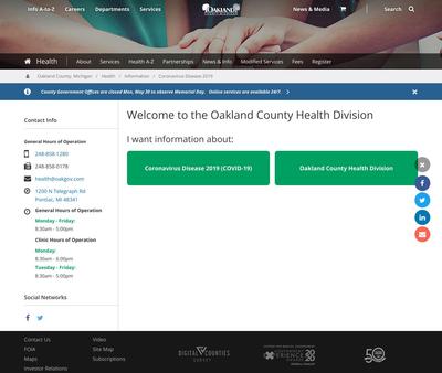 STD Testing at Oakland County Health Division: North Oakland Health Center — Pontiac Office