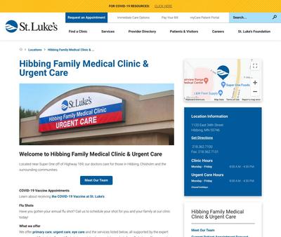 STD Testing at St. Luke's Hibbing Family Medical Clinic Urgent Care