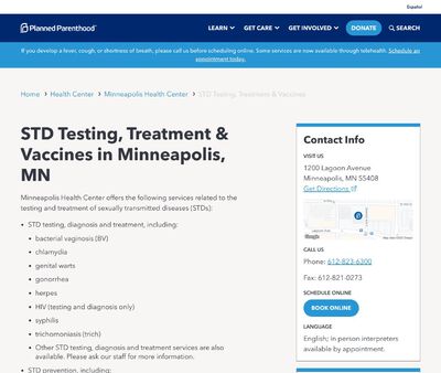 STD Testing at Planned Parenthood Minneapolis