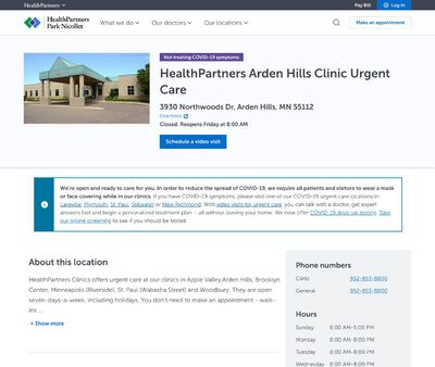 STD Testing at HealthPartners Urgent Care Arden Hills