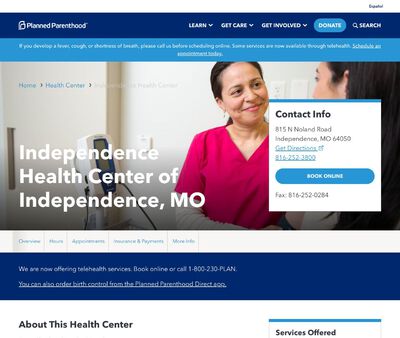 STD Testing at Planned Parenthood – Independence Health Center of Independence, MO