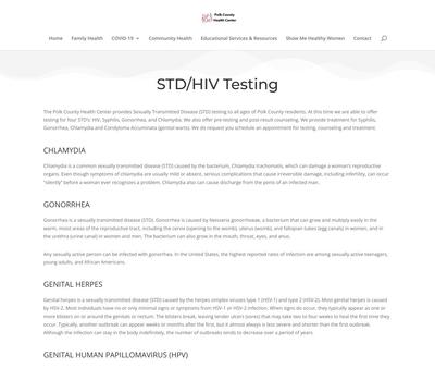 STD Testing at Polk County Health Center