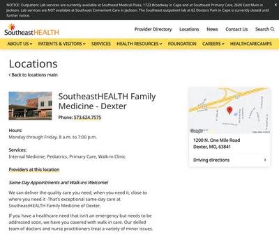 STD Testing at SoutheastHEALTH Family Medicine of Dexter