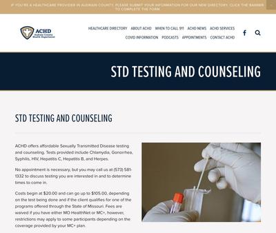 STD Testing at Audrain County Health Department