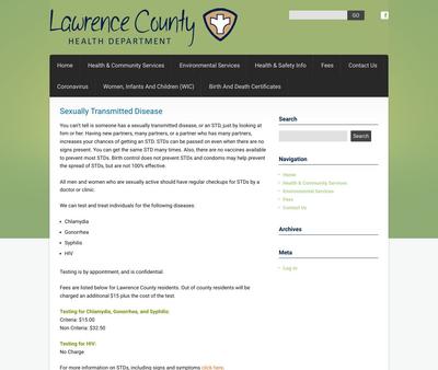 STD Testing at Lawrence County Health Department