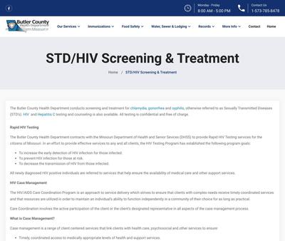 STD Testing at Butler County Health Center