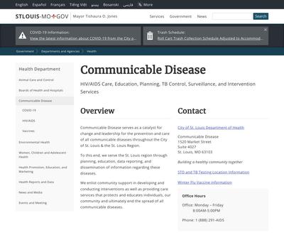 STD Testing at St Louis City Dept of Health