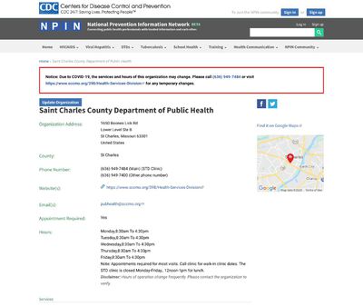 STD Testing at Saint Charles County Department of Public Health