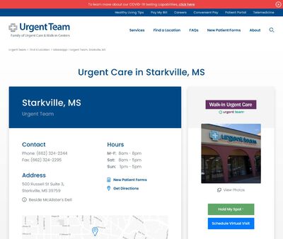 STD Testing at Urgent Team - Starkville, MS