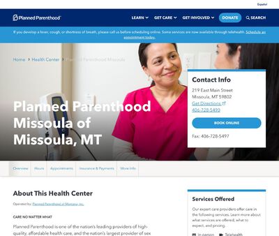 STD Testing at Planned Parenthood - Missoula Health Center