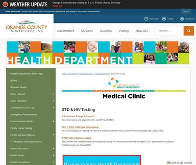 STD Testing at Orange County Health Department