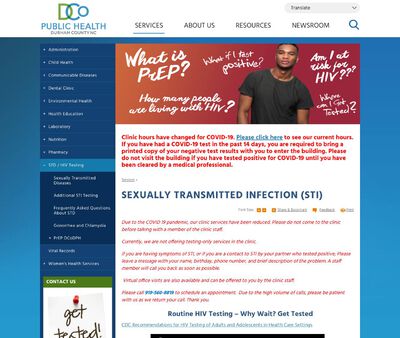 STD Testing at Durham County Department of Public Health