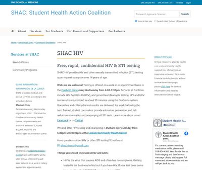 STD Testing at SHAC: Student Health Action Coalition