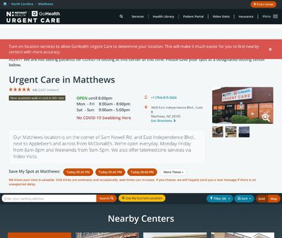 STD Testing at Novant Health-GoHealth Urgent Care – Matthews