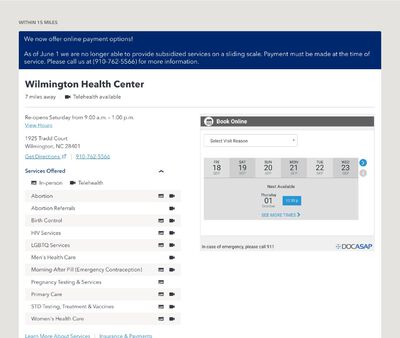 STD Testing at Planned Parenthood- Wilmington Health Center