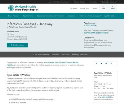 STD Testing at Atrium Health Wake Forest Baptist | Infectious Diseases - Janeway