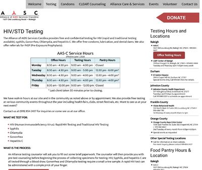 STD Testing at Alliance of AIDS Services