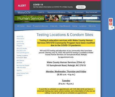 STD Testing at Wake County Human Services