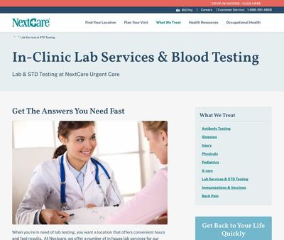 STD Testing at NextCare Urgent Care