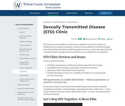 STD Testing at Wilson County Health Department