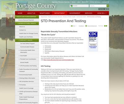 STD Testing at Portage County Health and Human Services Department