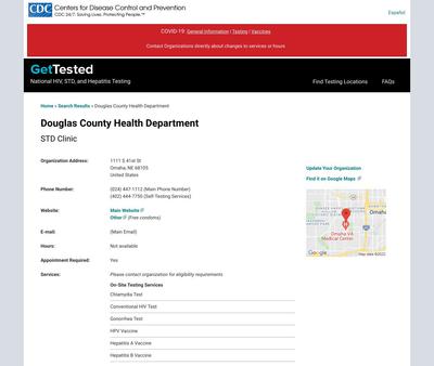 STD Testing at Douglas County Health Department (STD Clinic)