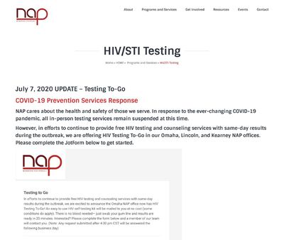STD Testing at Nebraska AIds Project