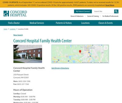 STD Testing at Concord Hospital Family Health Center