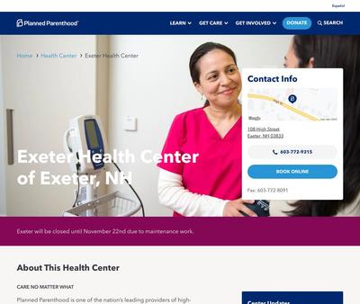 STD Testing at Planned Parenthood of Northern New EnglandExeter Health Center