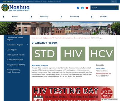 STD Testing at Nashua Division of Public Health and Community Services