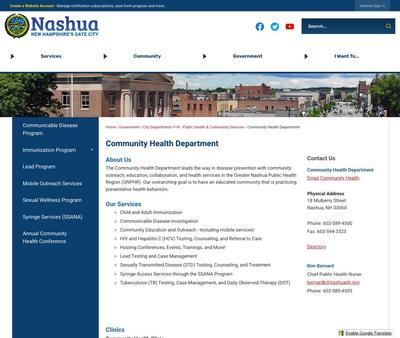 STD Testing at Nashua Public Health & Community Services