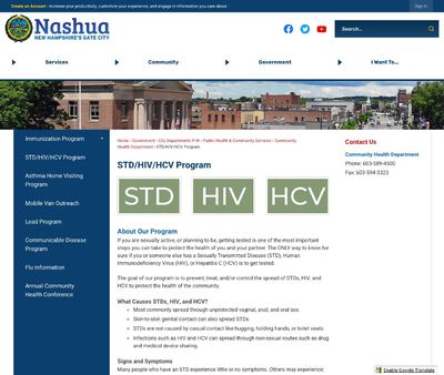 STD Testing at Nashua Division of Public Health & Community Services