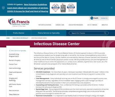 STD Testing at St Francis Medical Center, Infectious Disease Center