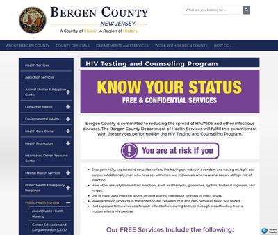 STD Testing at Bergen County Department of Health Services