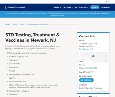 STD Testing at Planned Parenthood Newark