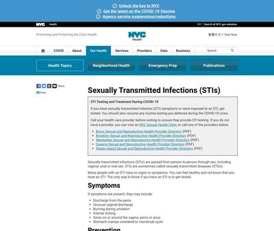 STD Testing at NYC Dept. of Health