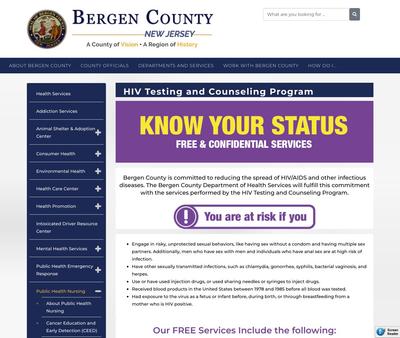 STD Testing at Bergen County Health Services