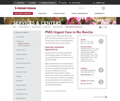 STD Testing at PMG Urgent Care in Rio Rancho