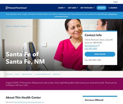 STD Testing at Planned Parenthood of the Rocky Mountains Santa Fe Health Center