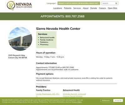 STD Testing at Nevada Health Centers, Inc