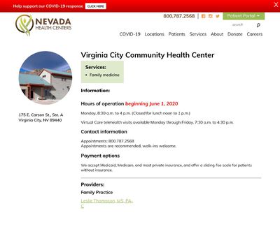 STD Testing at Virginia City Community Health Center