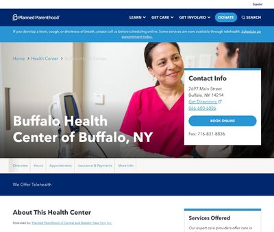 STD Testing at Planned Parenthood of Central and Western New York Incorporated (Buffalo Health Center)